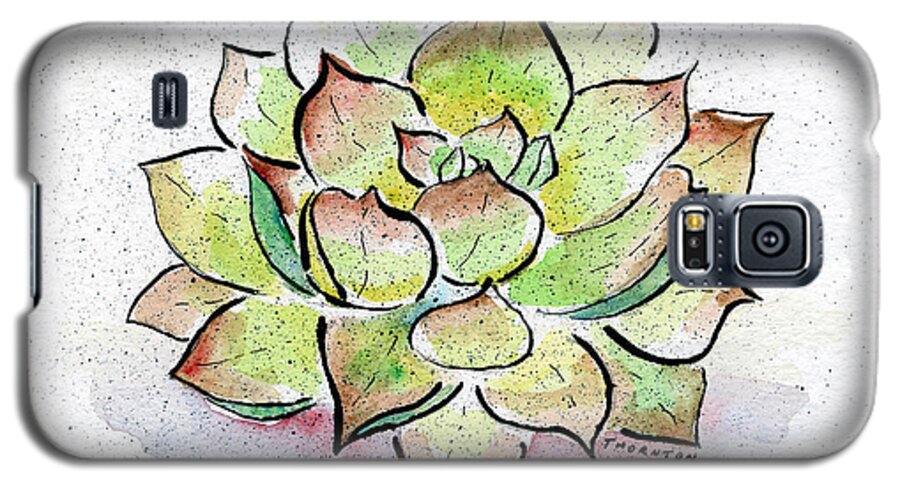 Succulent Galaxy S5 Case featuring the painting Succulent by Diane Thornton