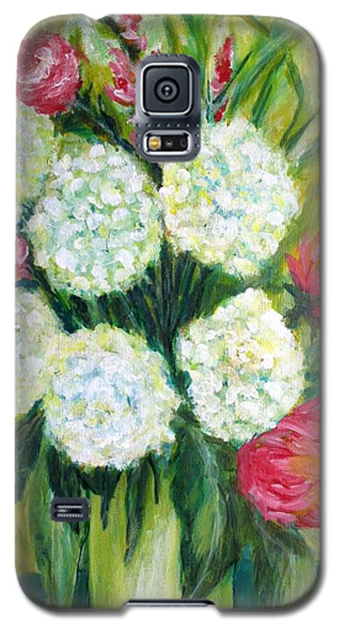 Abstract Florals Galaxy S5 Case featuring the painting Summer Bouquet by Christine Chin-Fook