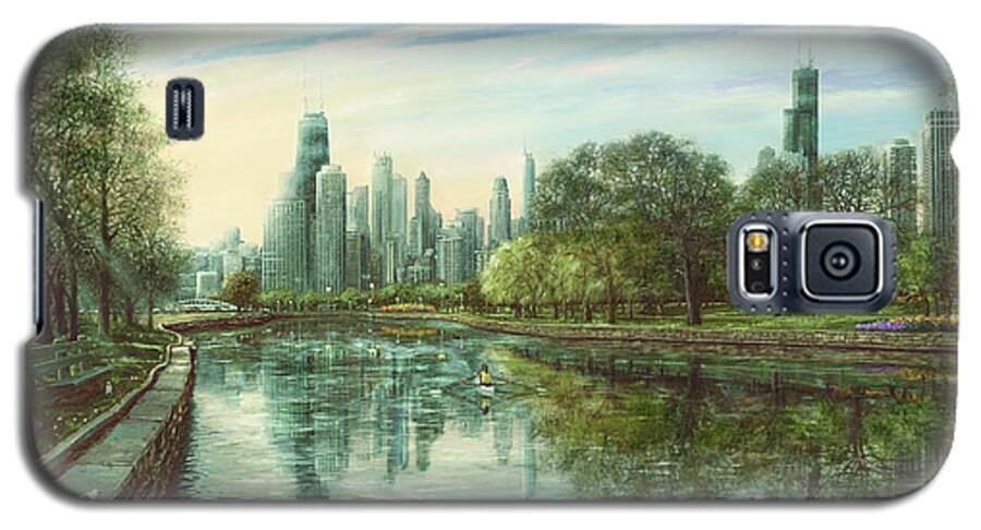 Cityscape Galaxy S5 Case featuring the painting Summer Serenity by Doug Kreuger