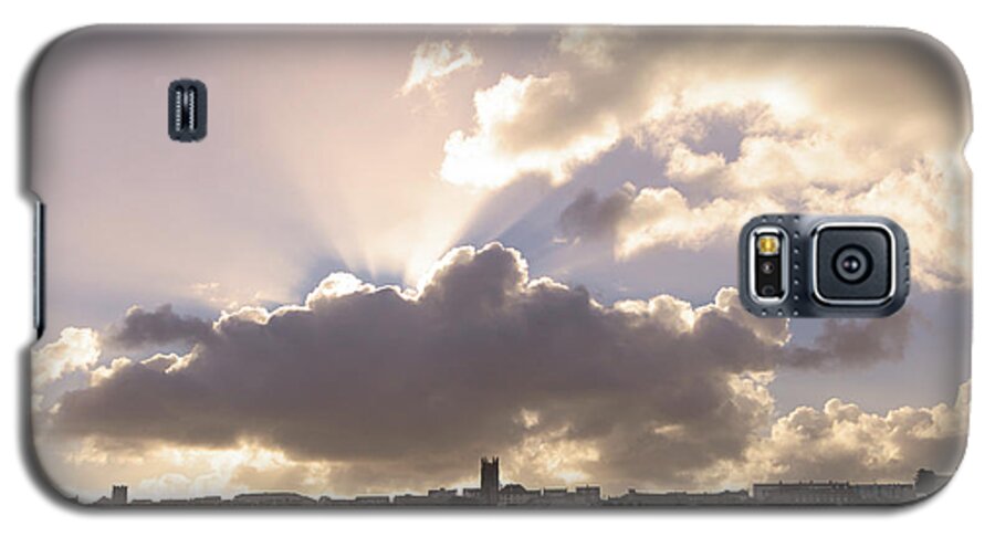 Storms Galaxy S5 Case featuring the photograph Sunbeams over Church in Color by Nicholas Burningham