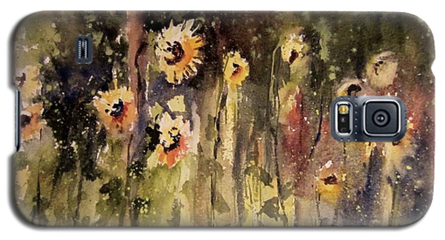 Rural Landscape Galaxy S5 Case featuring the painting Sunflower Surprise by Sandra Strohschein
