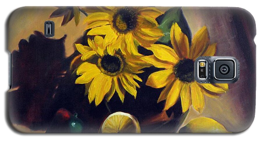 Paintings Galaxy S5 Case featuring the painting Sunflowers by George Tuffy