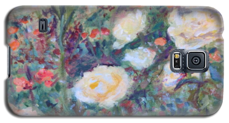 Quin Sweetman Galaxy S5 Case featuring the painting Sunny Day at the Rose Garden by Quin Sweetman