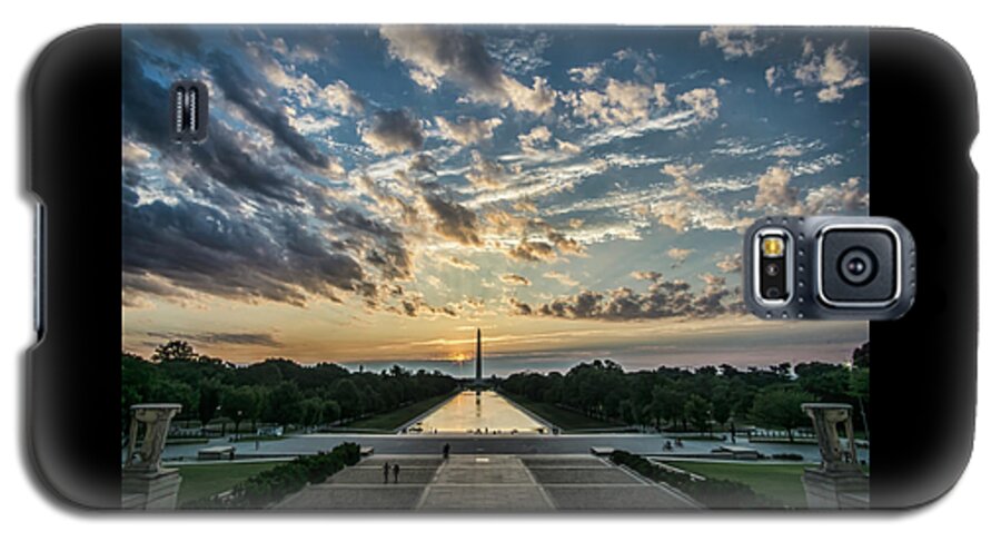 Sunrise Galaxy S5 Case featuring the photograph Sunrise from the steps of the Lincoln memorial in Washington, DC by Sven Brogren