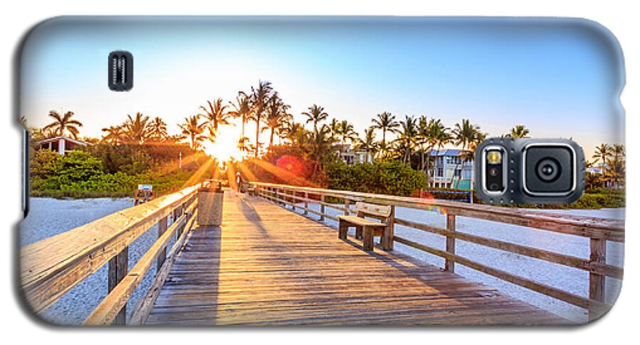 Beach Galaxy S5 Case featuring the photograph Sunrise Naples Pier Florida by Hans- Juergen Leschmann