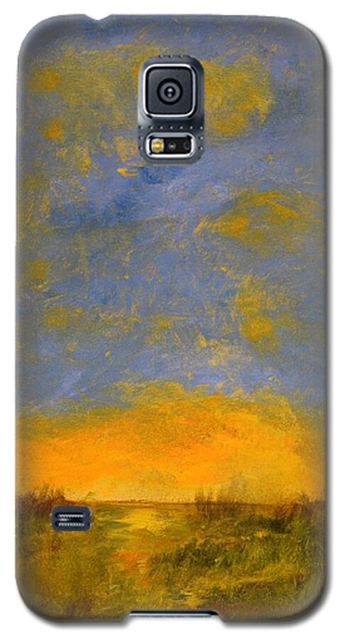  Galaxy S5 Case featuring the painting Sunrise Over Marsh by Barrie Stark