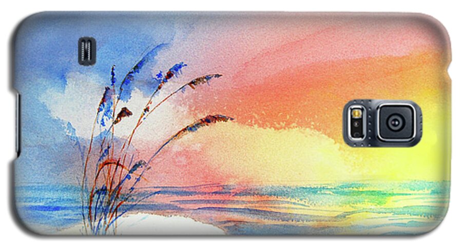 Beach Galaxy S5 Case featuring the painting Sunset at Orange Beach by Jerry Fair