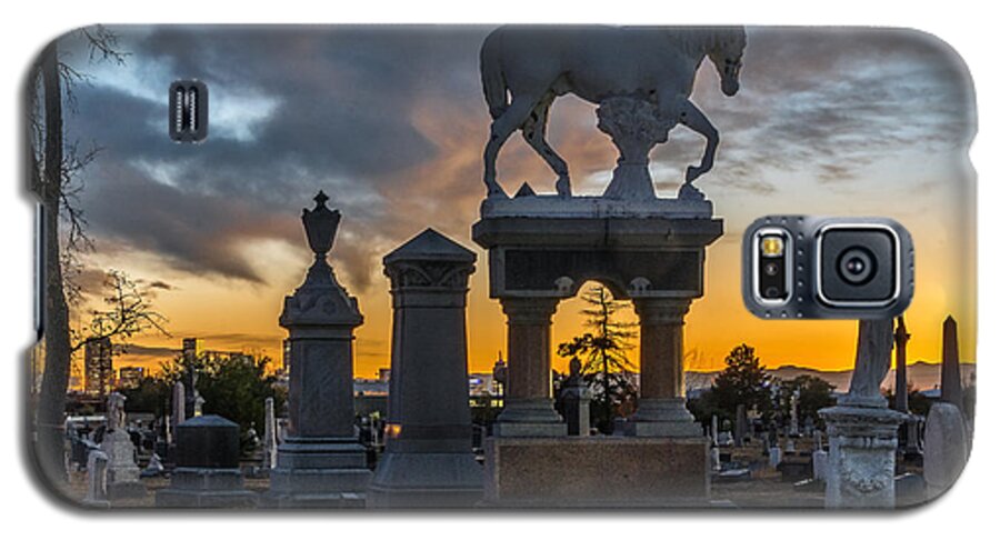 Addison Baker Galaxy S5 Case featuring the photograph Sunset at Riverside Cemetery by Stephen Johnson
