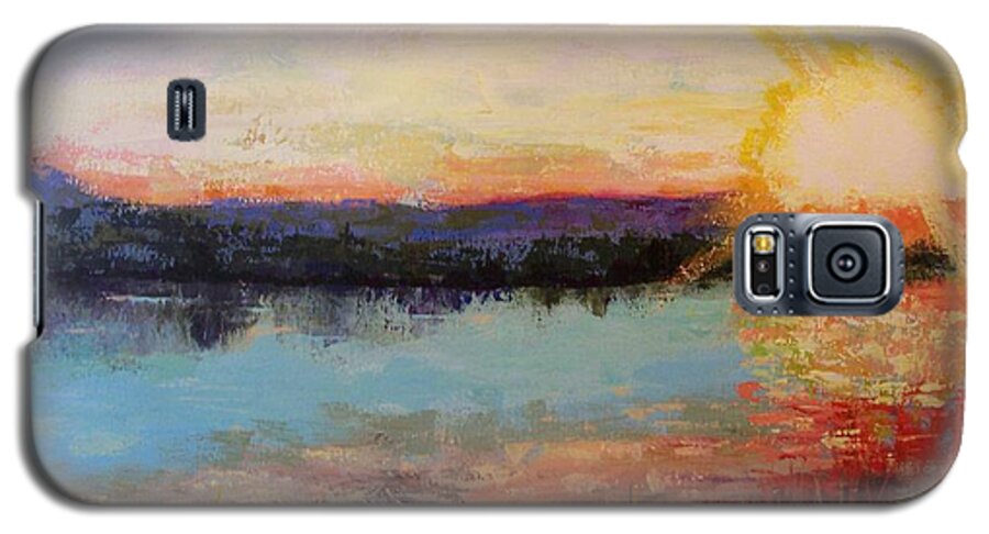 Sunrise Galaxy S5 Case featuring the painting Sunset by Marlene Book