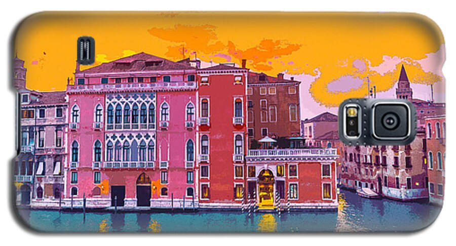 Sunset On The Grand Canal Galaxy S5 Case featuring the digital art Sunset on the Grand Canal Venice by Anthony Murphy