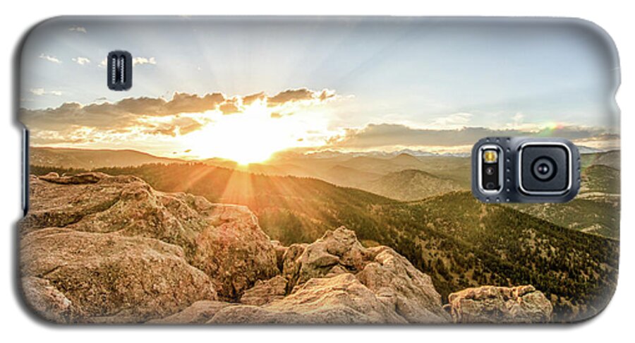 Boulder Galaxy S5 Case featuring the photograph Sunset over the Mountains of Flaggstaff Road in Boulder, Colorad by Peter Ciro
