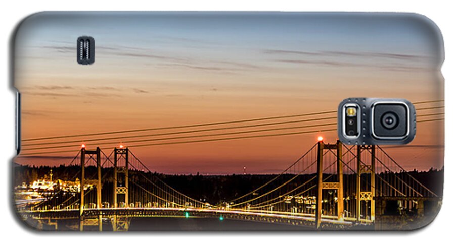 Sunset Galaxy S5 Case featuring the photograph Sunset Over the Tacoma Narrows Bridges by Rob Green