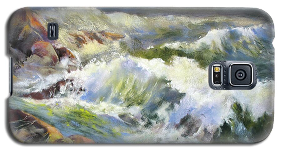 Seascape Galaxy S5 Case featuring the painting Surf Action by Rae Andrews