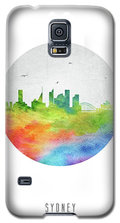 Sydney Galaxy S5 Case featuring the digital art Sydney Skyline AUSY20 by Aged Pixel