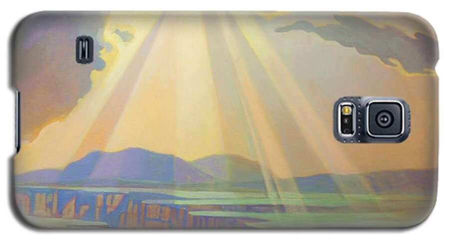 Taos Galaxy S5 Case featuring the painting Taos Gorge God Rays by Art West