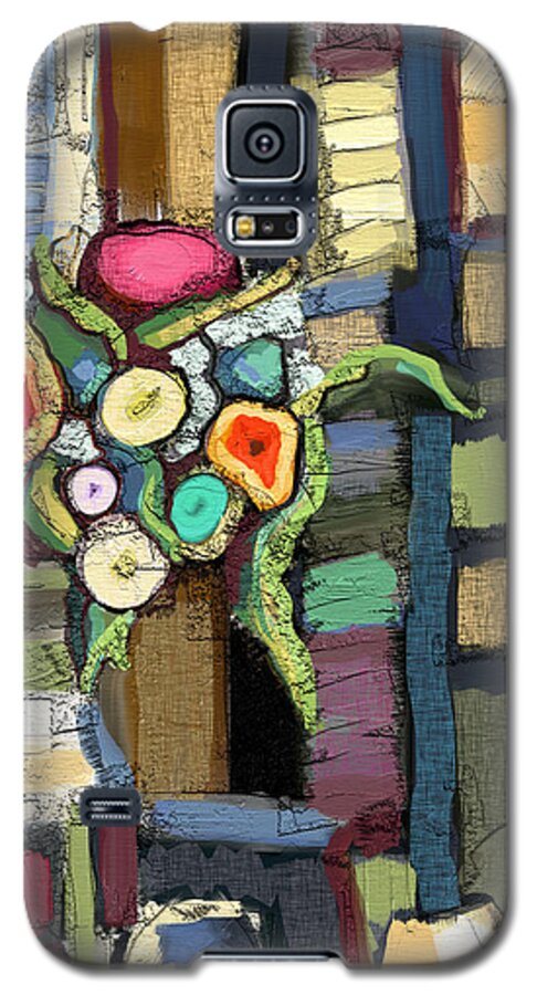 Bright Galaxy S5 Case featuring the painting Tea Time by Carrie Joy Byrnes
