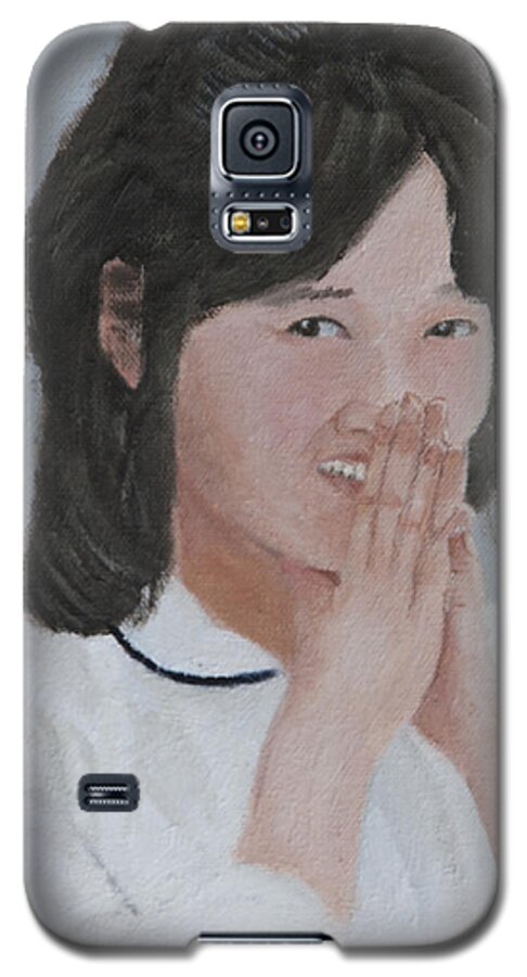 Portrait Galaxy S5 Case featuring the painting Tender smile by Masami Iida