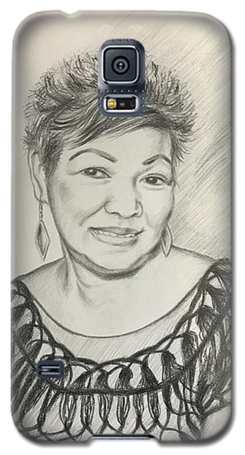 Pencil Drawing; Portrait Pencil Sketch; Portrait; Portrait Drawing Galaxy S5 Case featuring the drawing Tessie Guinto by Rosencruz Sumera