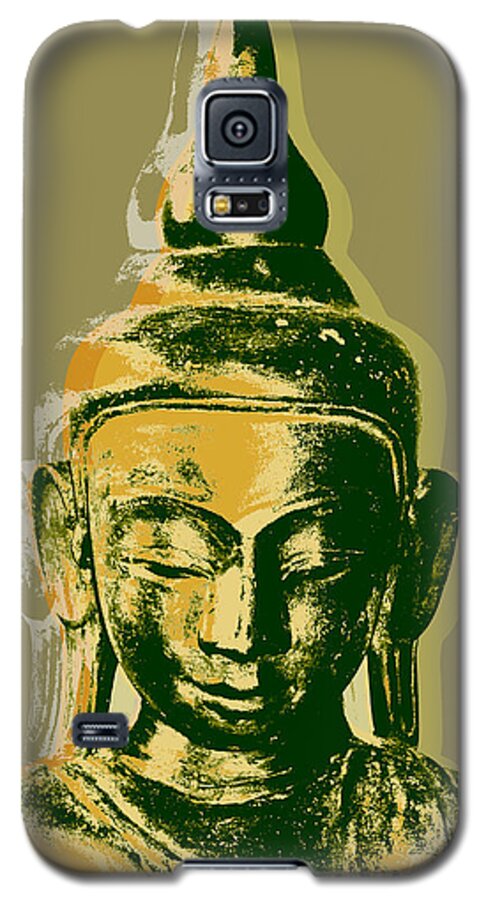 Thai Galaxy S5 Case featuring the digital art Thai Buddha #4 Pop Art Warhol style print. by Jean luc Comperat