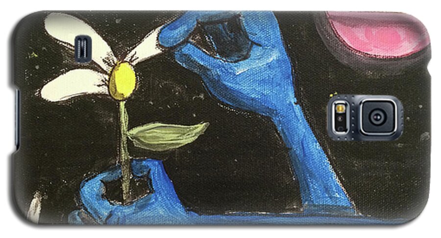 Loves Me Galaxy S5 Case featuring the painting The Alien Loves Me... The Alien Loves Me Not by Similar Alien