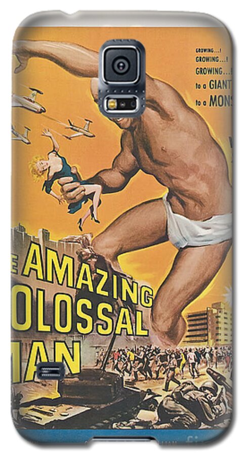The Amazing Colossal Man Movie Poster Galaxy S5 Case featuring the painting The Amazing Colossal Man Movie Poster by Vintage Collectables