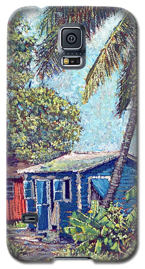 Blue Cottage Galaxy S5 Case featuring the painting The Blue Cottage by Ritchie Eyma