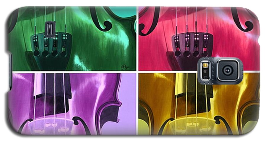 Violin Galaxy S5 Case featuring the painting The Colors of Sound by Emily Page