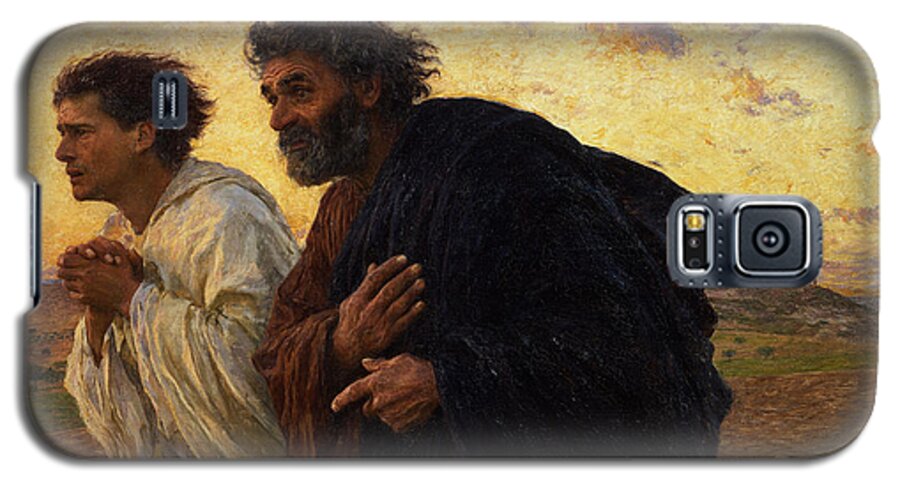 The Galaxy S5 Case featuring the painting The Disciples Peter and John Running to the Sepulchre on the Morning of the Resurrection by Eugene Burnand