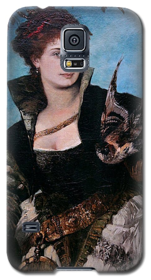 Hans Makart Galaxy S5 Case featuring the painting The Falconer by Hans Makart