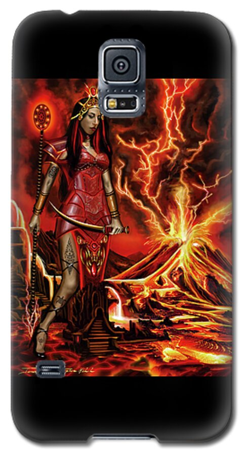 Hawaii Galaxy S5 Case featuring the painting The Goodess Pele of Hawaii by James Hill