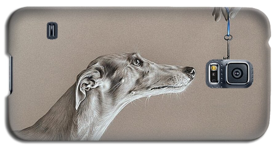 Dog Galaxy S5 Case featuring the drawing The key of sincerity by Elena Kolotusha