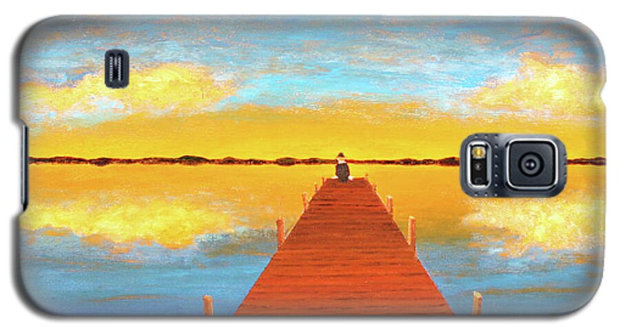 Sunsets Galaxy S5 Case featuring the painting The Pier by Thomas Blood