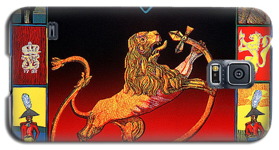 Historic Galaxy S5 Case featuring the mixed media The Royal Norwegian Lion by Jarle Rosseland