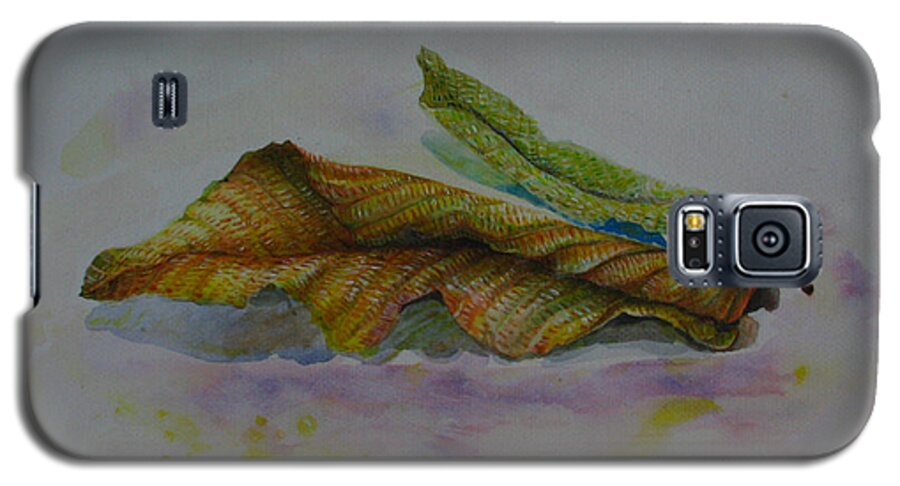 Acrylic Galaxy S5 Case featuring the painting The Sleeping Leaf by Sukalya Chearanantana