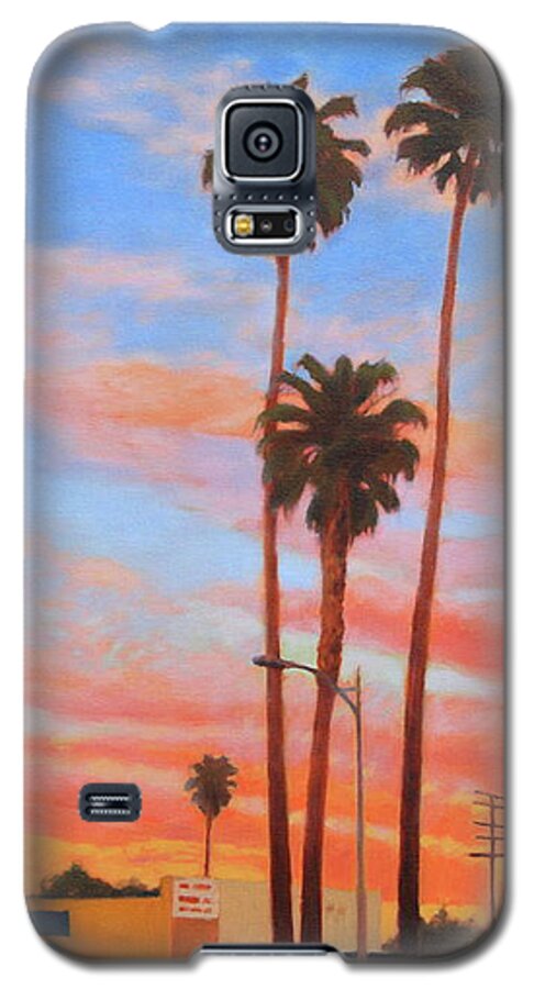 Hollywood Galaxy S5 Case featuring the painting The Three Palms by Andrew Danielsen