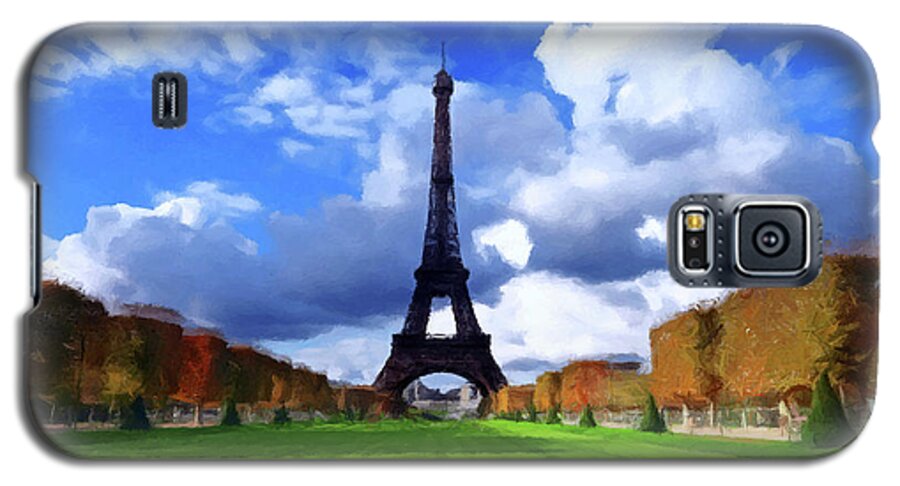 Eiffel Tower Galaxy S5 Case featuring the painting The Tower Paris by David Dehner