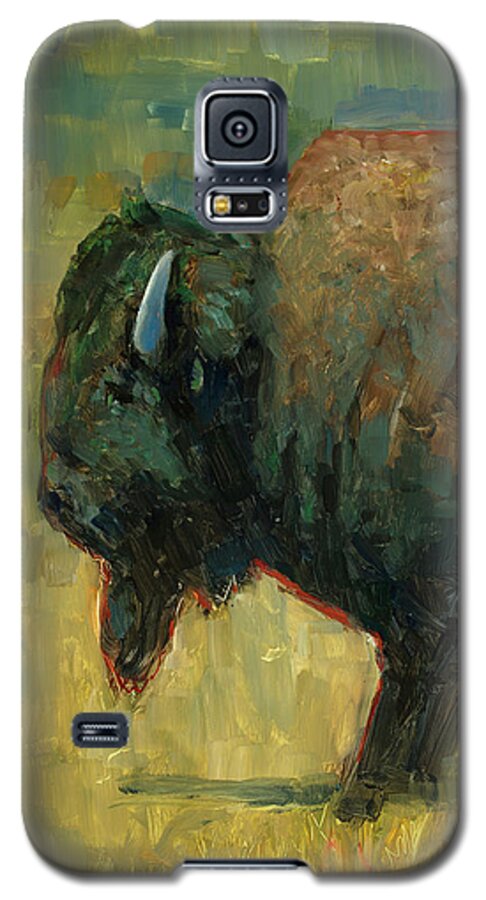 Bison Galaxy S5 Case featuring the painting The Traveler by Billie Colson