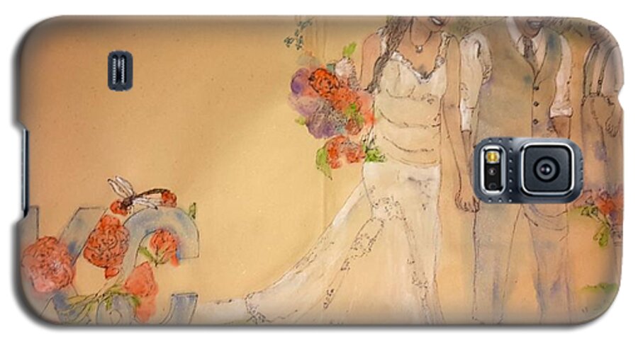 Wedding. Summer Galaxy S5 Case featuring the painting The Wedding Album by Debbi Saccomanno Chan