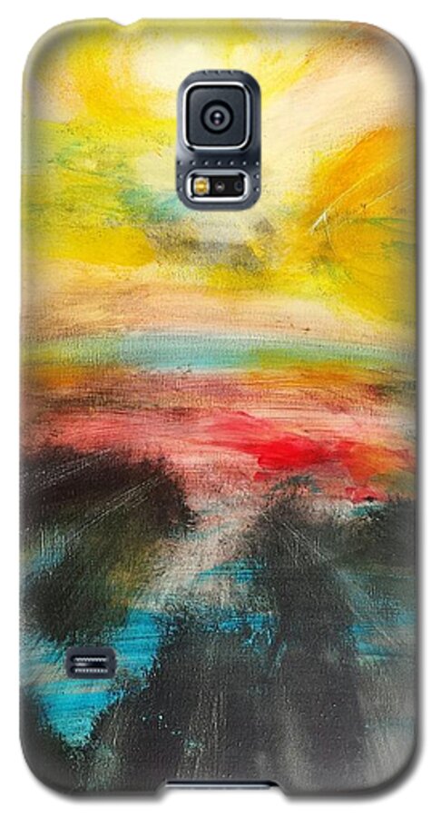 Abstract Galaxy S5 Case featuring the painting The World on Fire by Vic Delnore