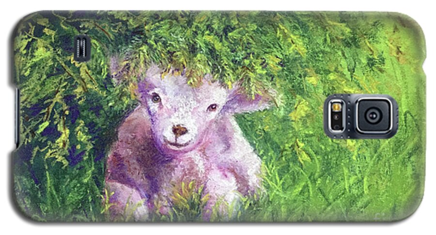 Lamb Galaxy S5 Case featuring the painting There you are by Susan Sarabasha