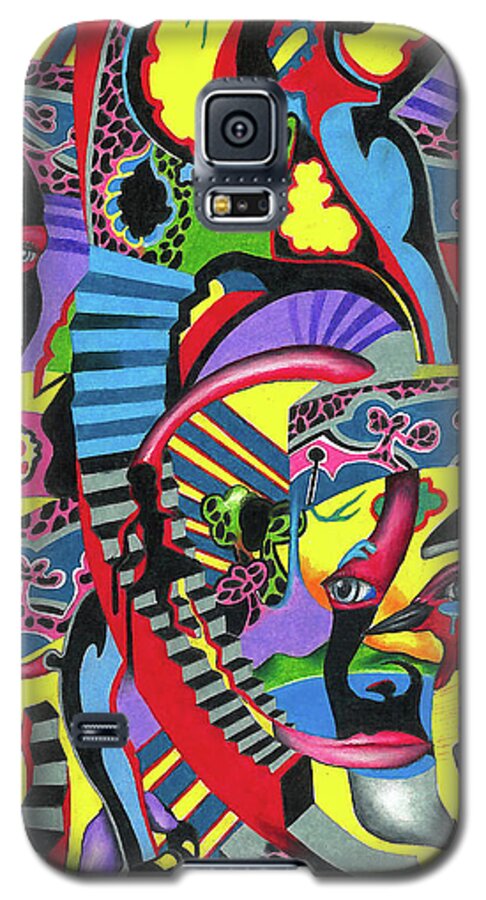 Thought Galaxy S5 Case featuring the drawing Three Disguises of an Abstract Thought by Justin Jenkins