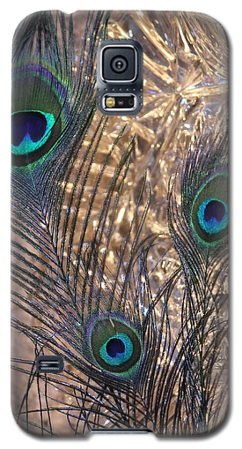 Peacock Galaxy S5 Case featuring the photograph Three Feathers by Angela Murdock
