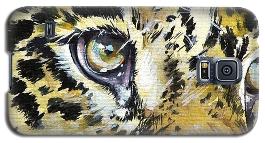 Tiger Galaxy S5 Case featuring the painting Tiger eyes by Kovacs Anna Brigitta