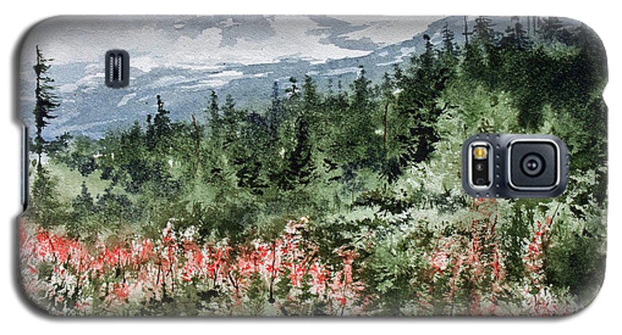 Alaska Landscape With Fireweed Galaxy S5 Case featuring the painting Time To Go Home by Monte Toon