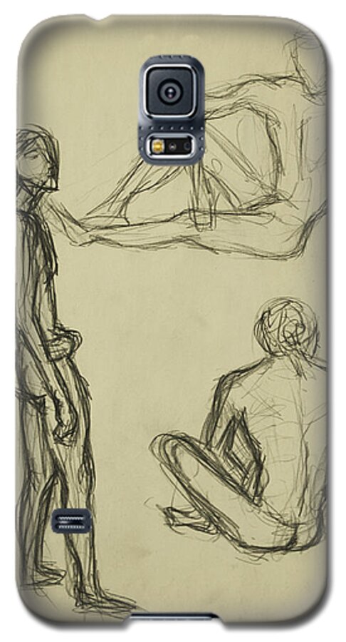 Gesture Galaxy S5 Case featuring the drawing Timed Gestures Exercise by Angelique Bowman