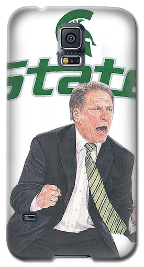Michigan State Spartans Galaxy S5 Case featuring the drawing Tom Izzo by Chris Brown