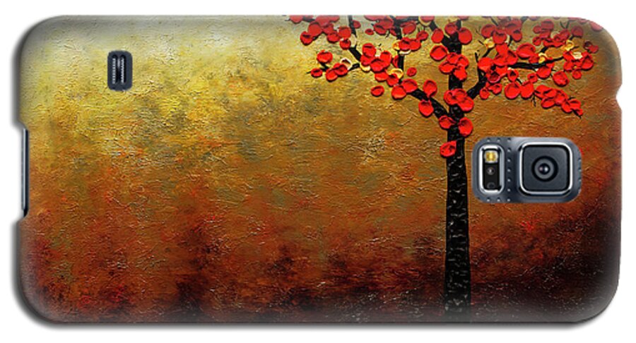 Art Galaxy S5 Case featuring the painting Top of the Hill by Carmen Guedez
