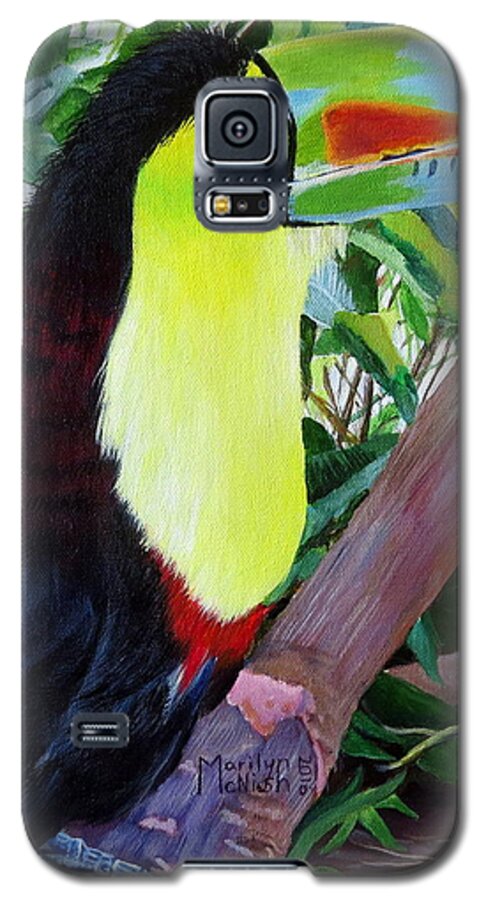 Keel-billed Toucan Galaxy S5 Case featuring the painting Toucan Portrait 2 by Marilyn McNish
