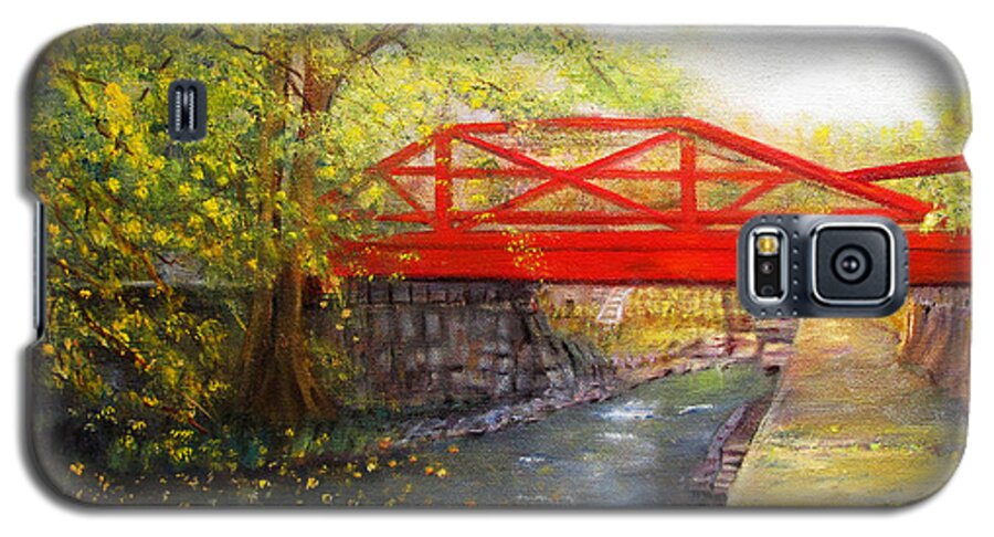 Towpath Galaxy S5 Case featuring the painting Towpath in New Hope by Loretta Luglio