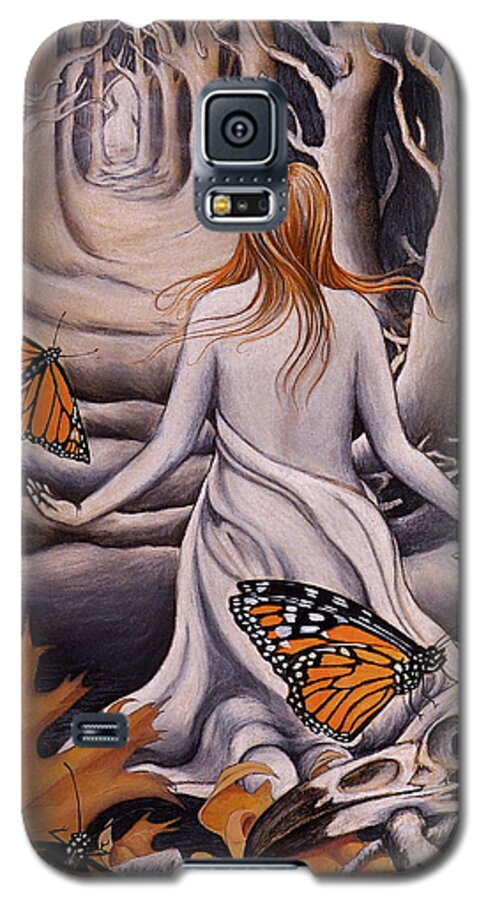 Monarchs Galaxy S5 Case featuring the mixed media Transformation by Sheri Howe